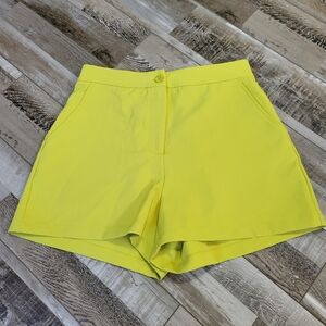 Sincerely Jules Chartreuse Dress Shorts Size Medium